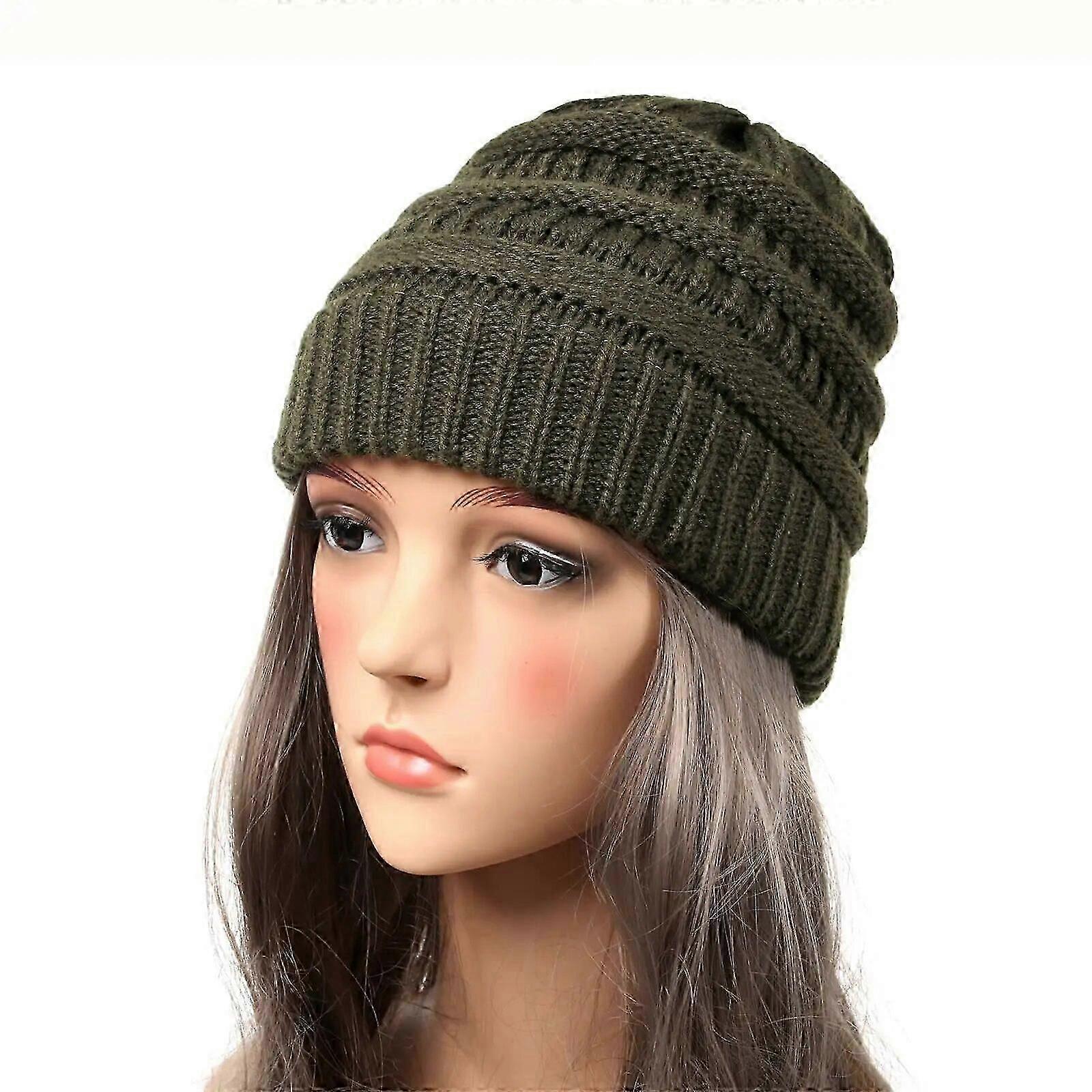 Womens Warm Cable Knit Beanie Winter Hat