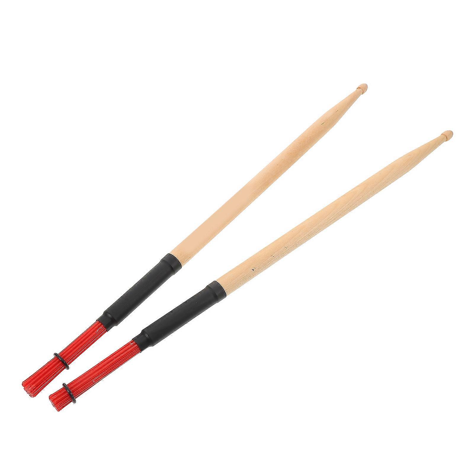 Percussion Instrument Wooden Drumstick for Drum Use 1Pair Red