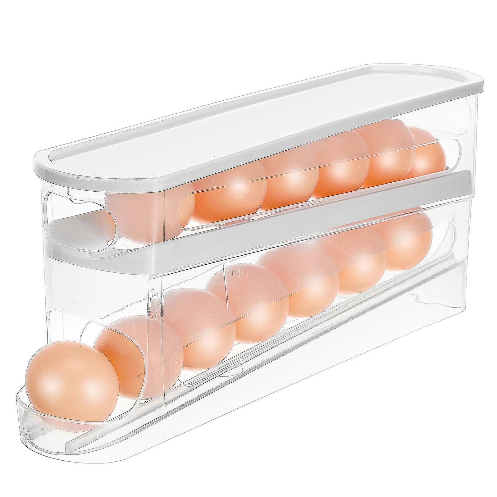 Chicken Egg Dispenser White Egg Holder for Convenient Storage