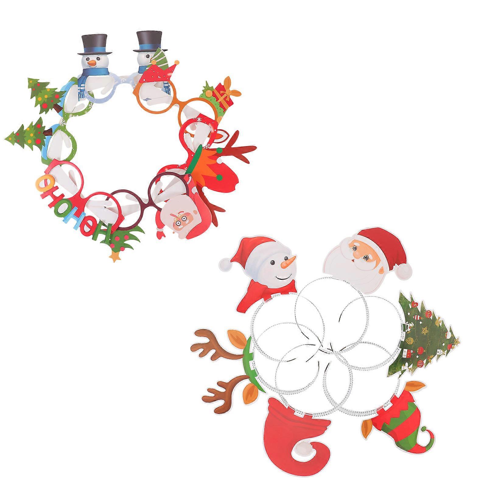 Christmas Glasses Frames Paper Set for Party Use 4Sets Assorted Color