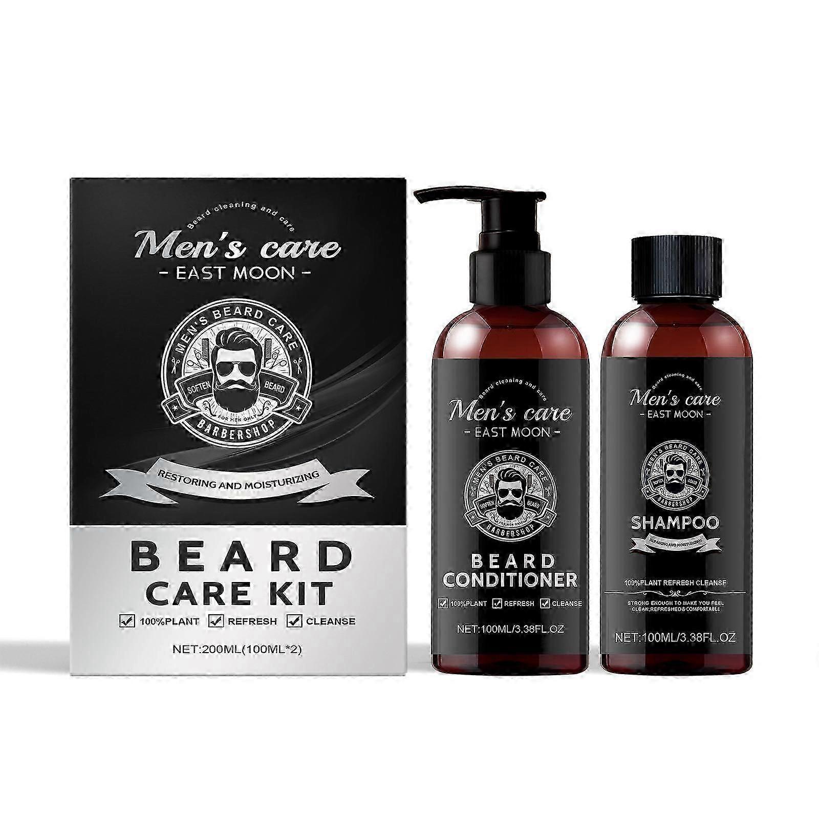Gentle Beard Wash & Conditioner Set with Argan & Jojoba Oil for Soft, Healthy Beards
