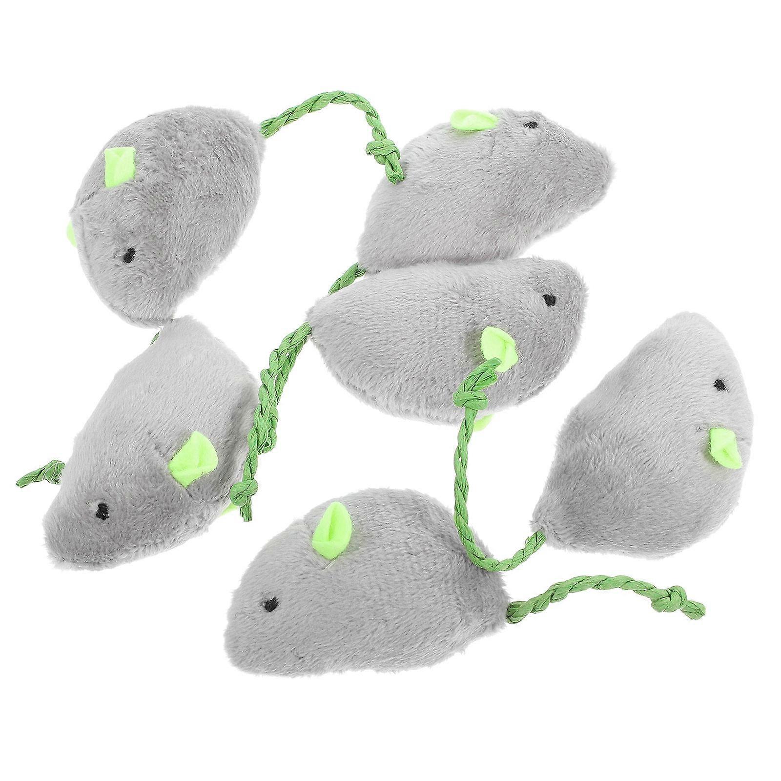 Cat Plush Mouse Toy for Interactive Chewing and Play 6Pcs Set