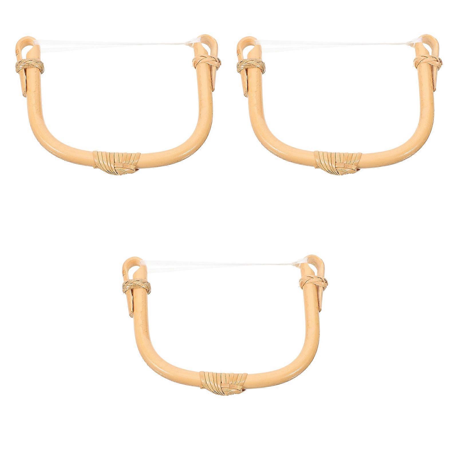 3Pcs Rattan Teapot Handle Replacement U-Shape Grip for Ceramic Tea Kettle