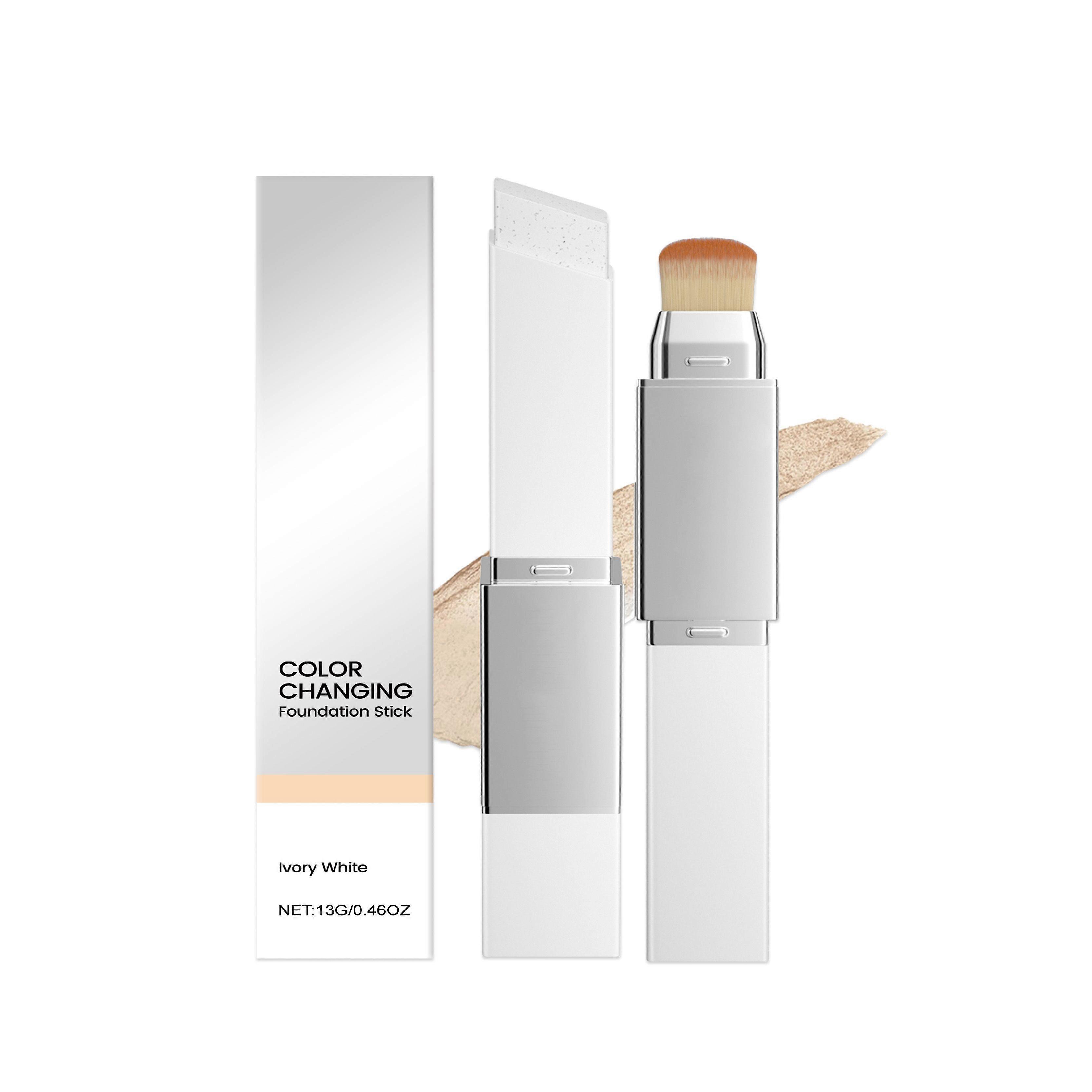 AMZ Ivory White Two-In-One Color-Changing Foundation Stick, Light And Thin Texture, Moisturizing, Matte, Clear And Natural Makeup Effect