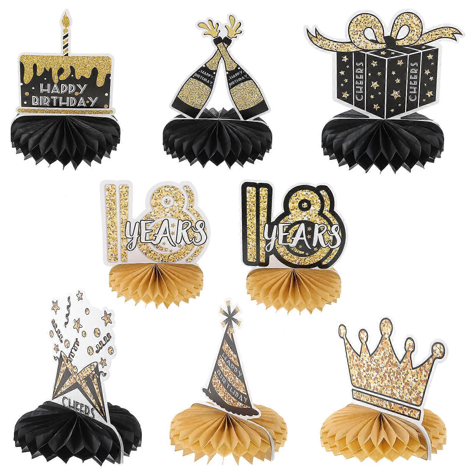 Happy Birthday Honeycomb Decorations for Table 40Pcs Assorted Color