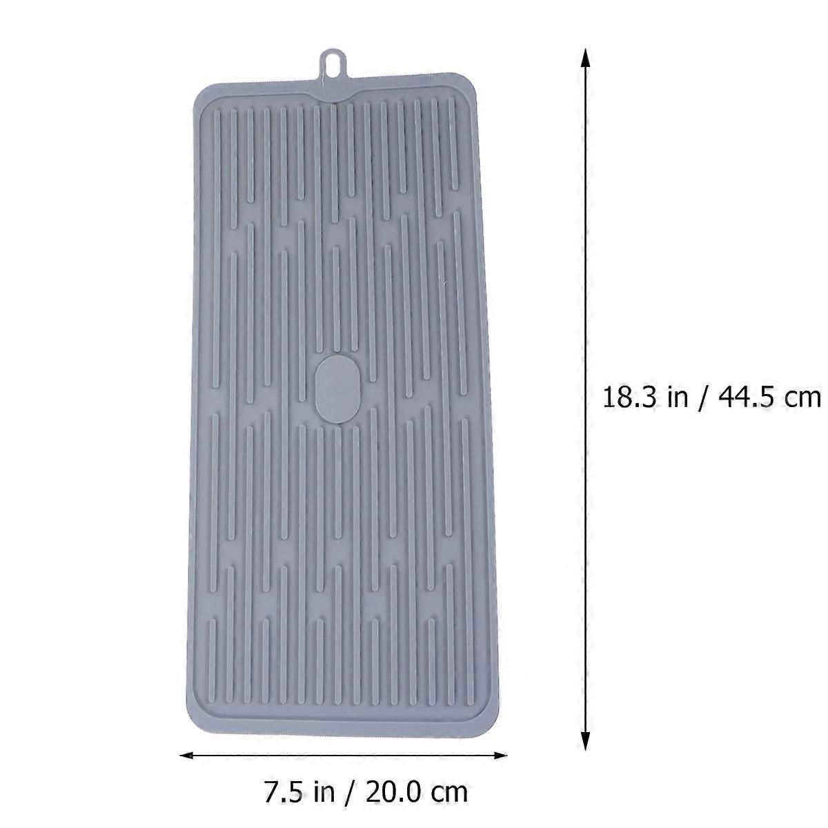 Kitchen Drying Mat Silicone Drain Pad for Water Draining Light Grey