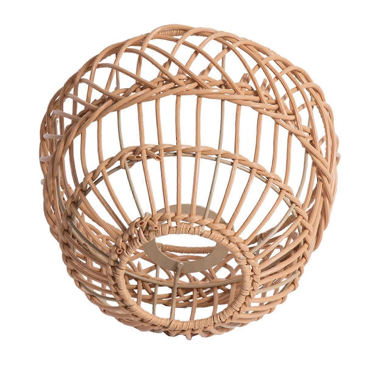 Rattan Pendant Light with Rustic Woven Lampshade for E27 Ceiling Lamp, Warm Ambient Lighting