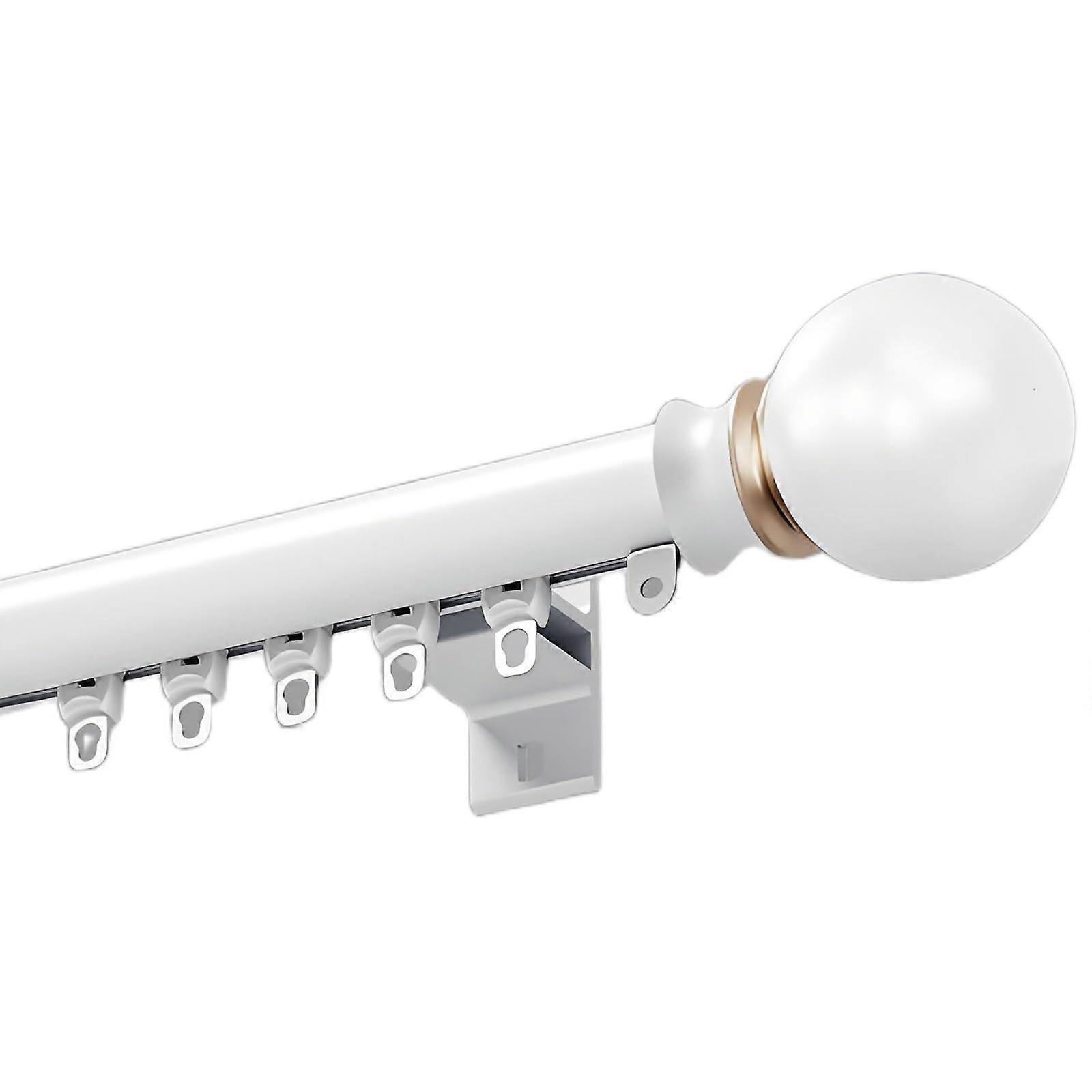 Curtain Rod System with Double Rail, HeavyDuty Aluminum, Adjustable for Home and Office, White