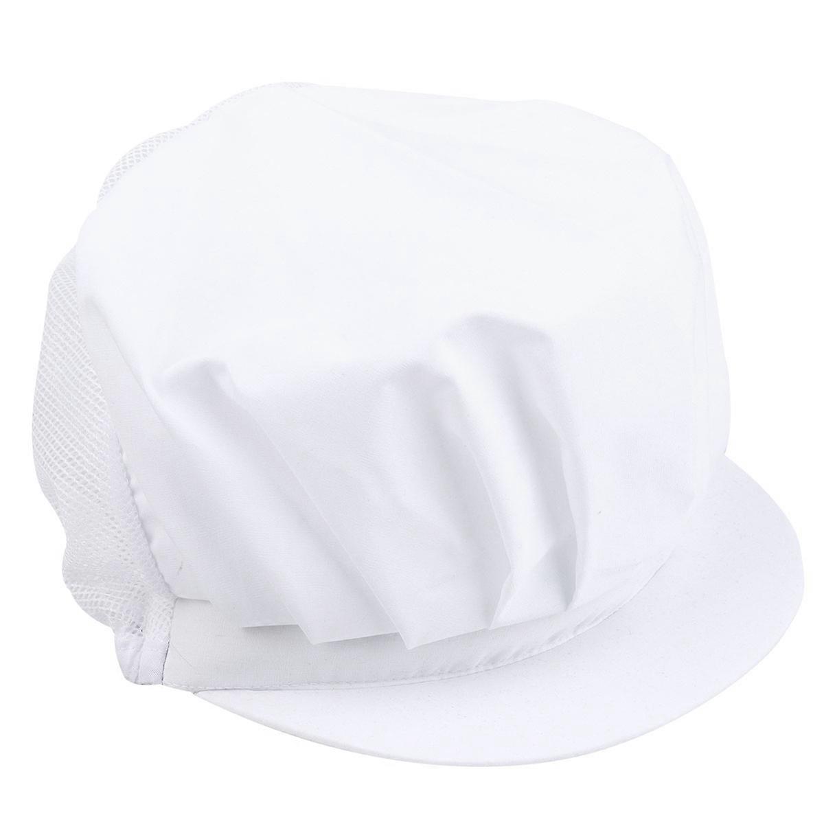 Chef Hat Working Hat for Women Breathable Protective Mesh Cap White