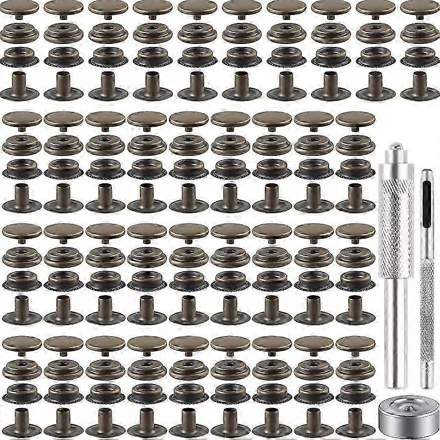72 Pieces 15MM Snap Fastener Kit Tool Snap Button Kit Snaps for Leather Leather 26s