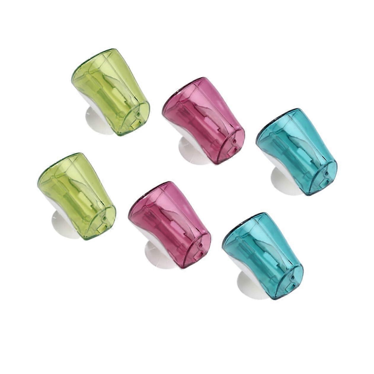 6Pcs Suction Cup Toothbrush Covers Wall Mounted Dustproof Head Protectors for Bathroom