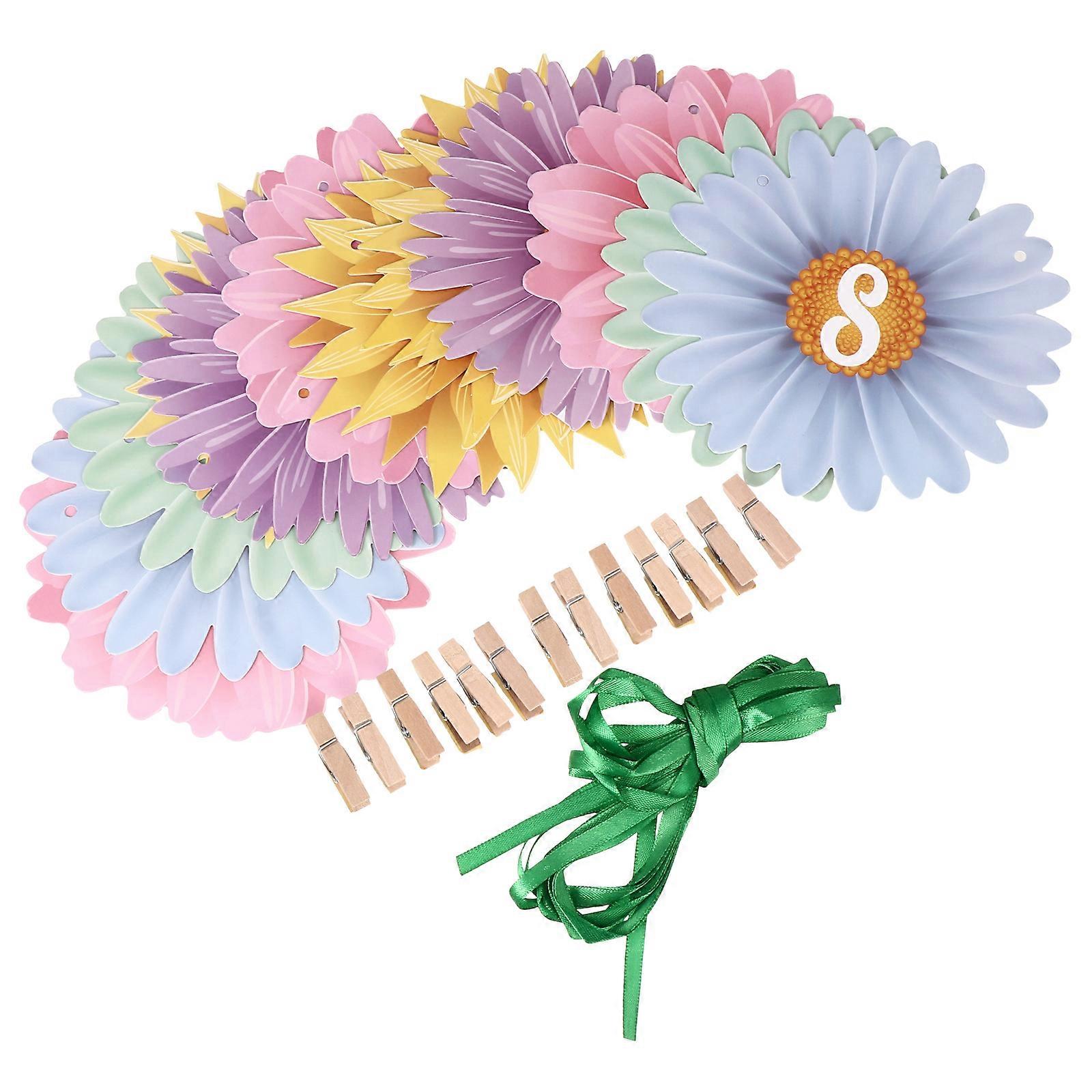 Photo DIY Bunting Sunflower Modeling Banner for 1Set