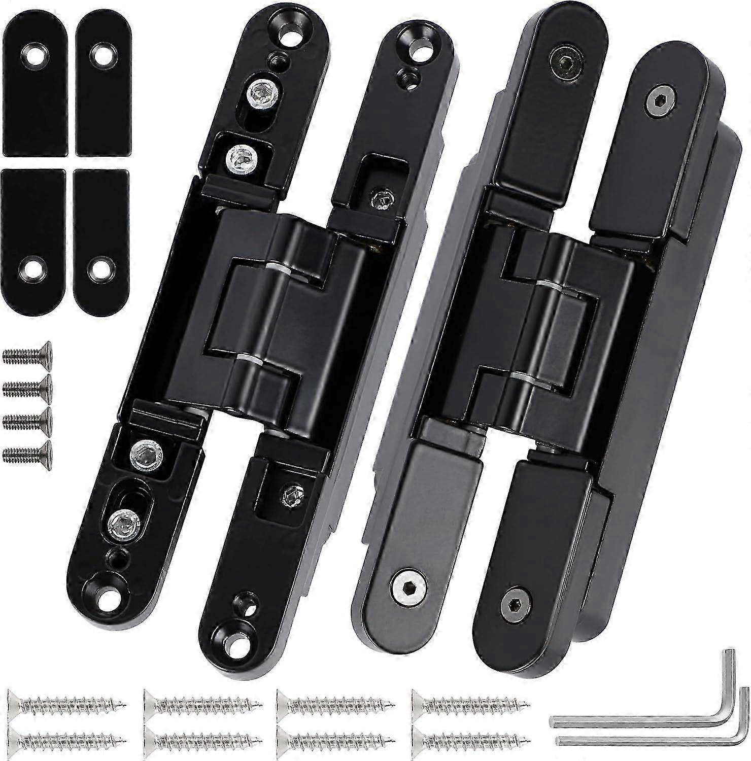 Invisible Hinges Concealed Door Hinges  6 Inch Black Thin Version 3 Way