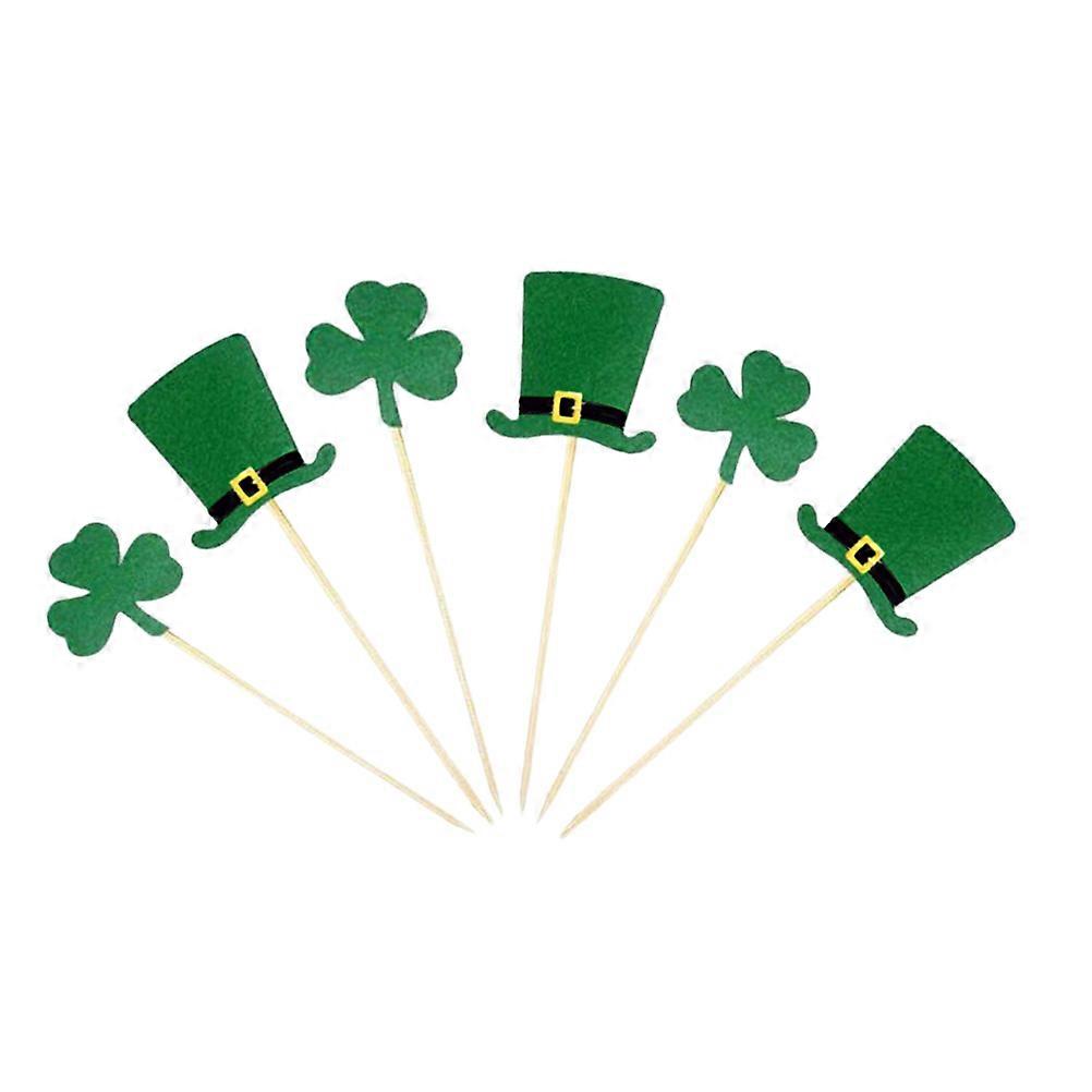 St. Patrick's Day Cake Topper Clover and Hat Decoration 20Pcs Set