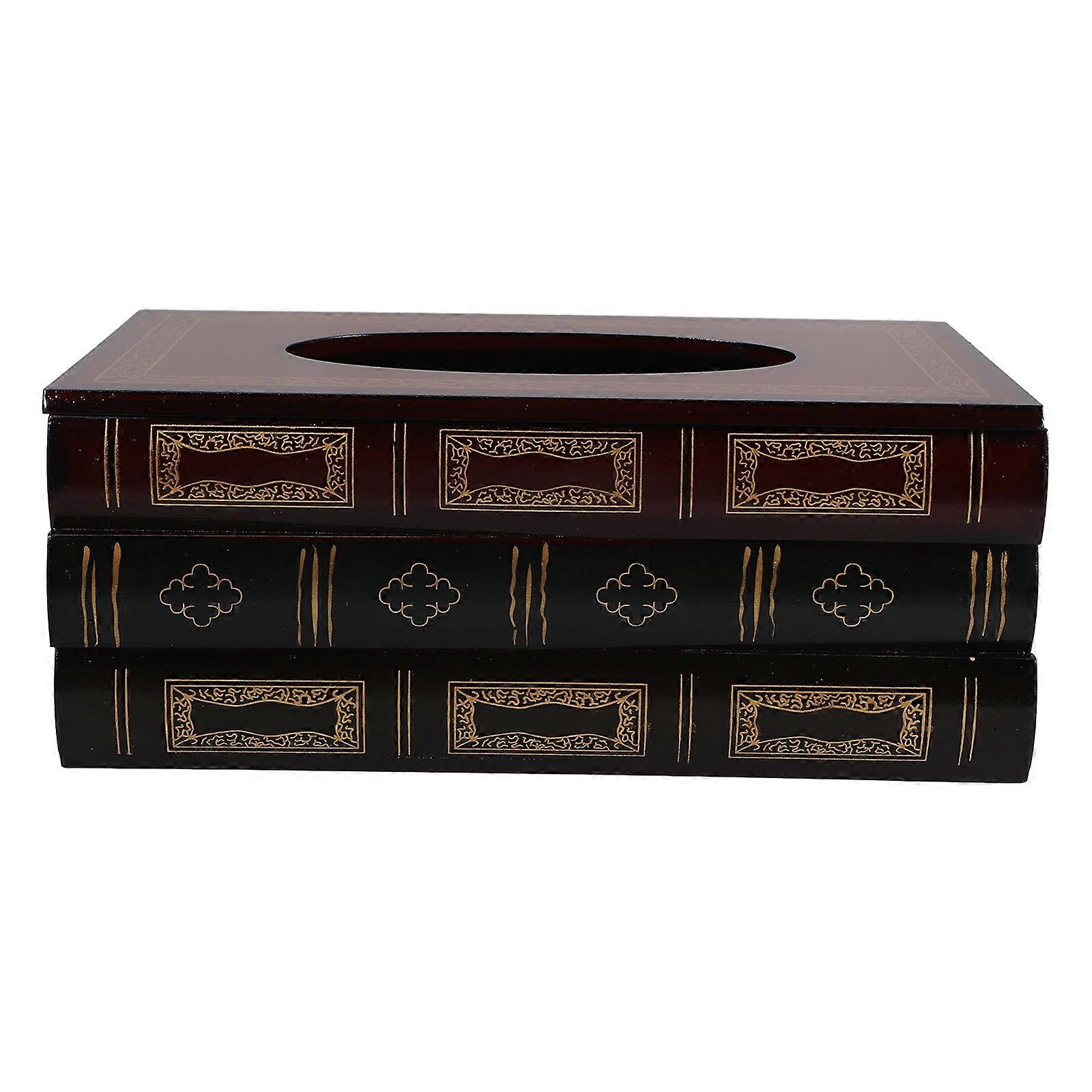 Wooden Tissue Storage Case Rectangular Box for Storage 2Pcs