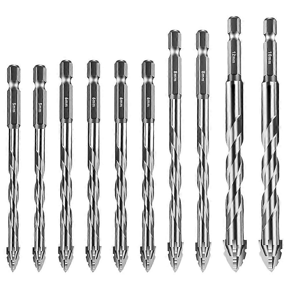 New Four-Flute Sawtooth Eccentric Drill Bit Size 5/6/8/10/12mm,A