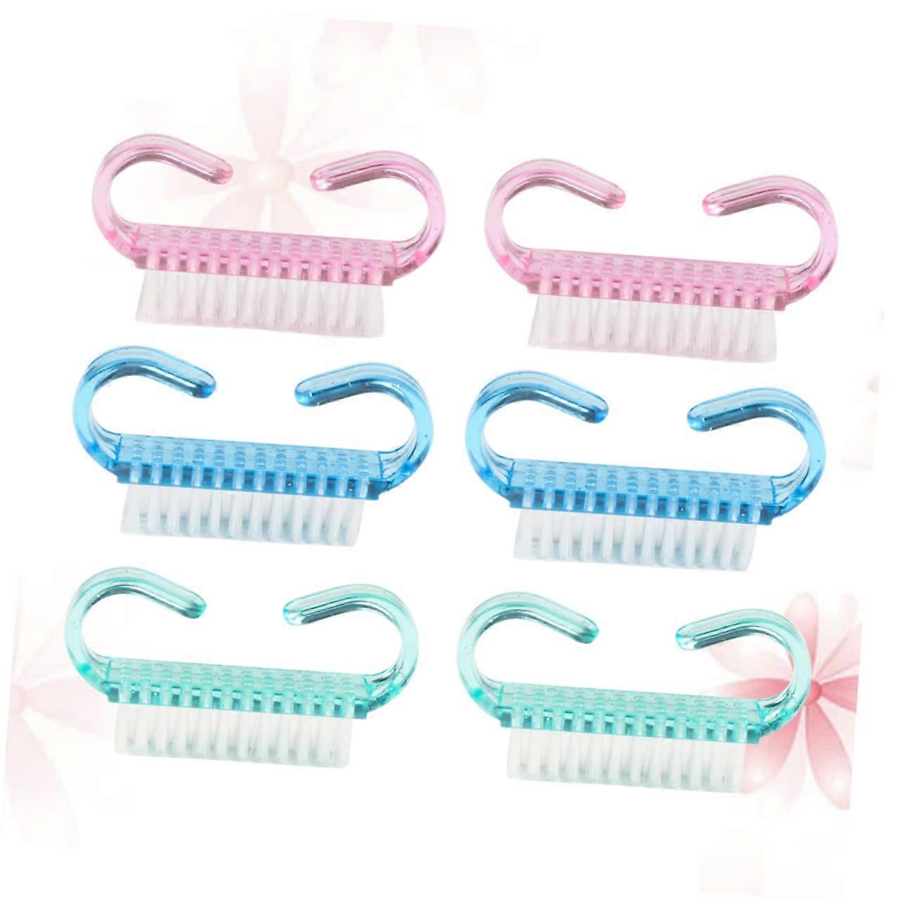 Nail Cleaning Brush Set with Soft Gentle Bristles, Ergonomic Finger Grip, MultiColor Pack