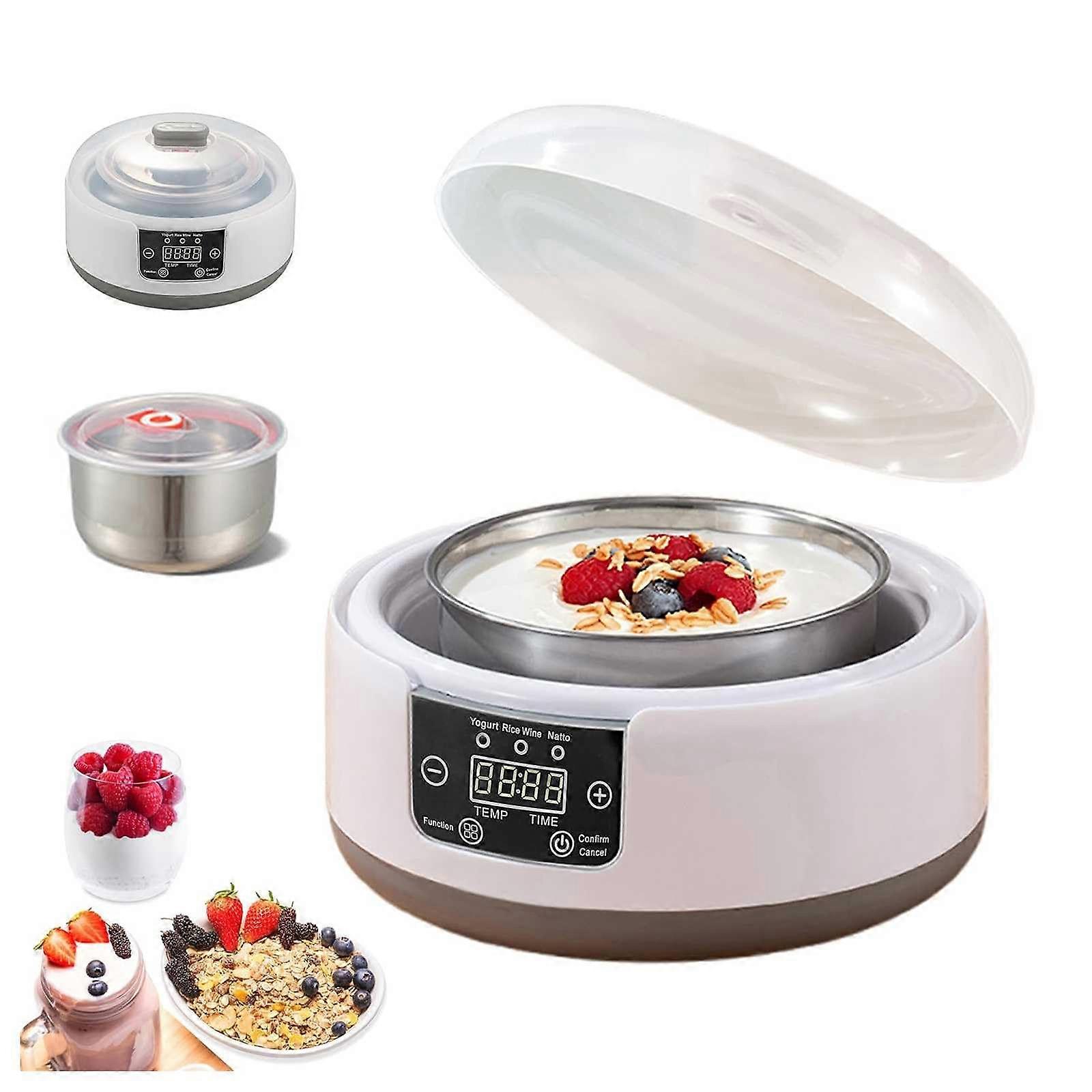 Automatic Yogurt Maker 1.2 Quart with Precise Temp Control, 36H Probiotic Fermentation, Greek and Vegan Yogurt