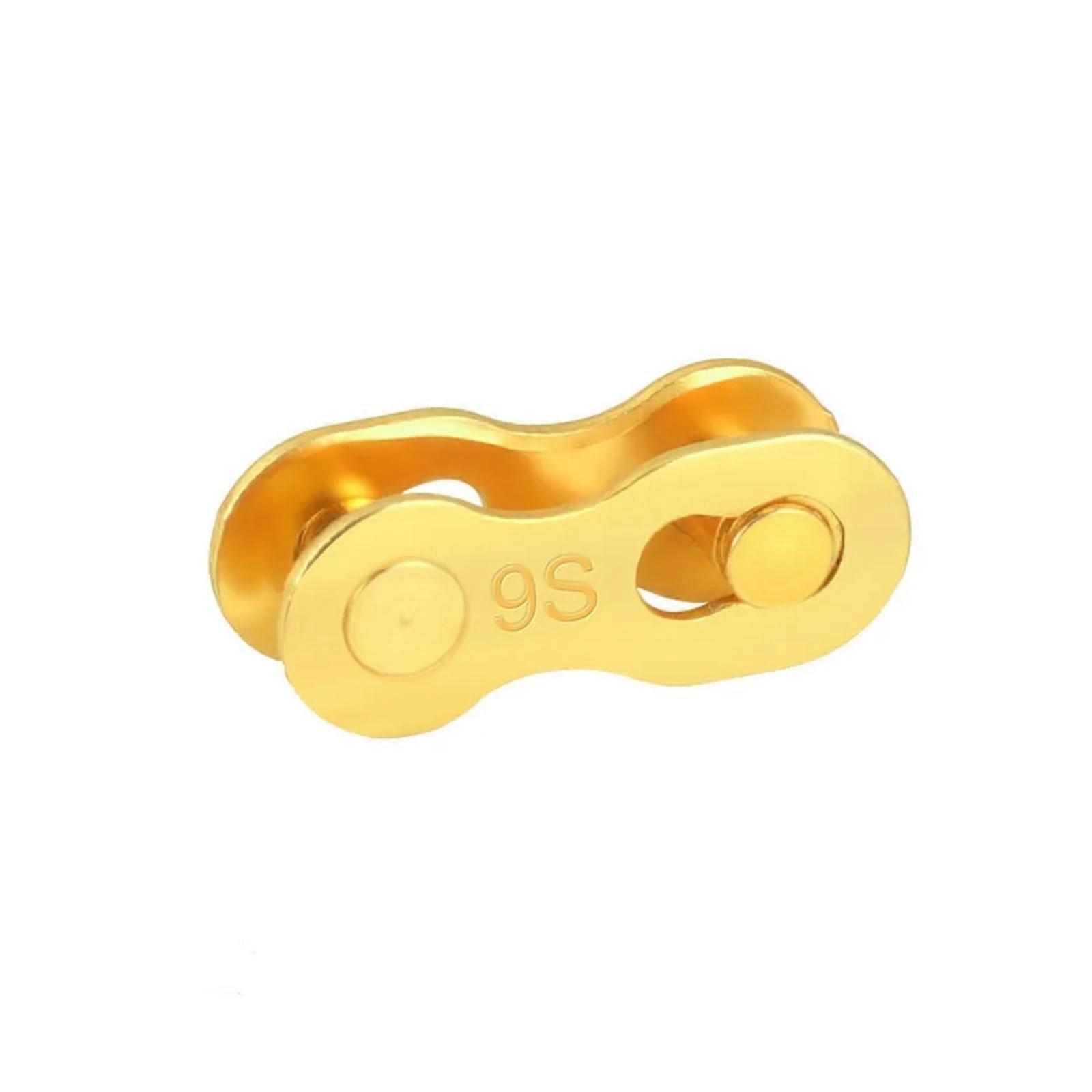 Bicycle Chain Connector 9 Speed Golden Steel Master Link  Strength Rust Resistant