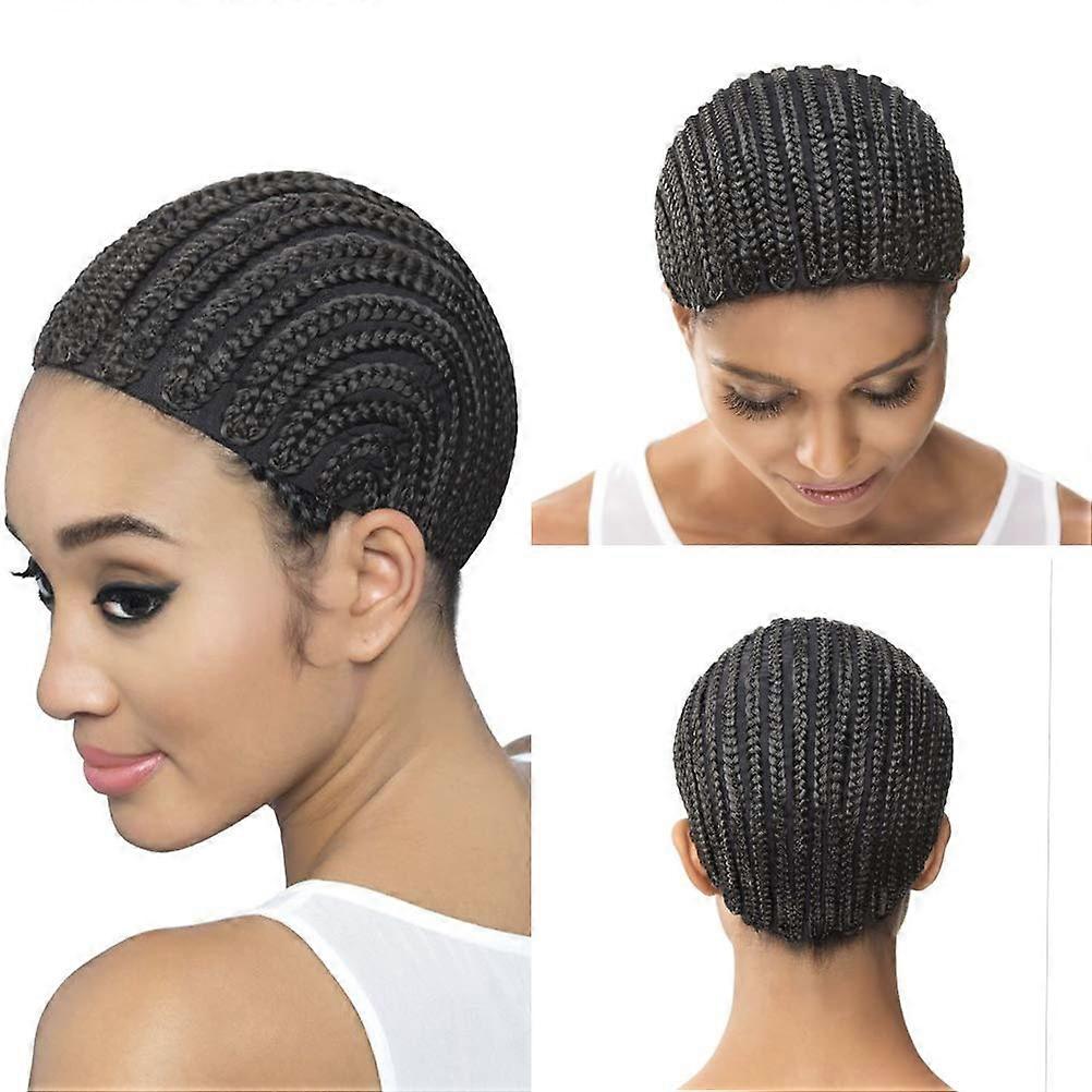Crochet Wig Cap with Combs Breathable Elastic Net Black Braiding Cap for Sew In