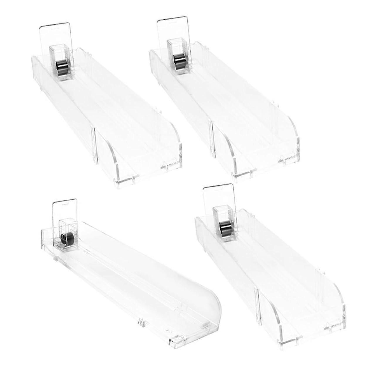 4pcs Automatic Cigarette Dispenser Rack with Clear Pack Display and Front Push Tray for Retail Stores