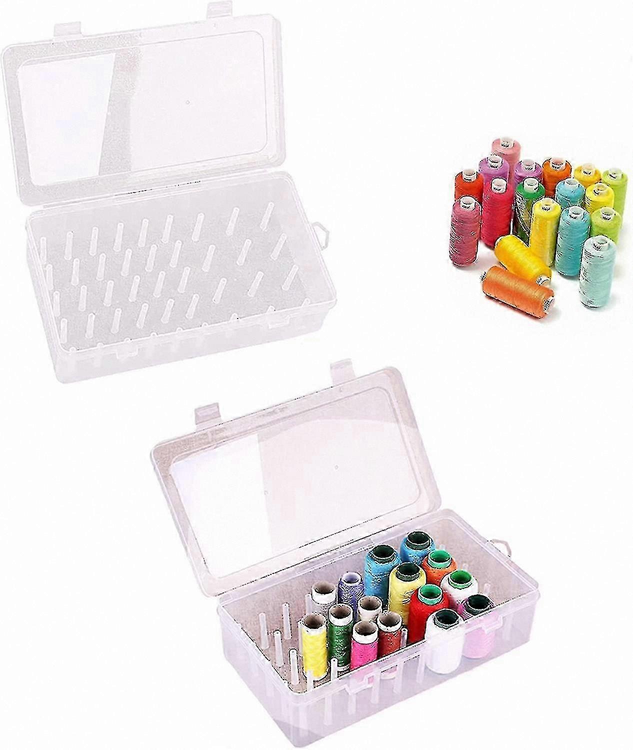 42-Piece Clear Spindle Set for Organizing Sewing Thread Rolls