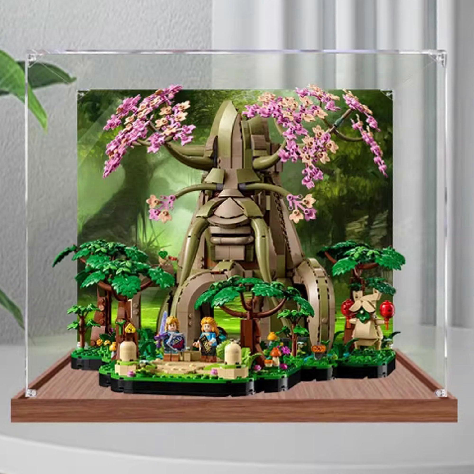 Acrylic Display Case for  77092 Deku Tree Set, Dustproof Clear Box with Stable Black Base