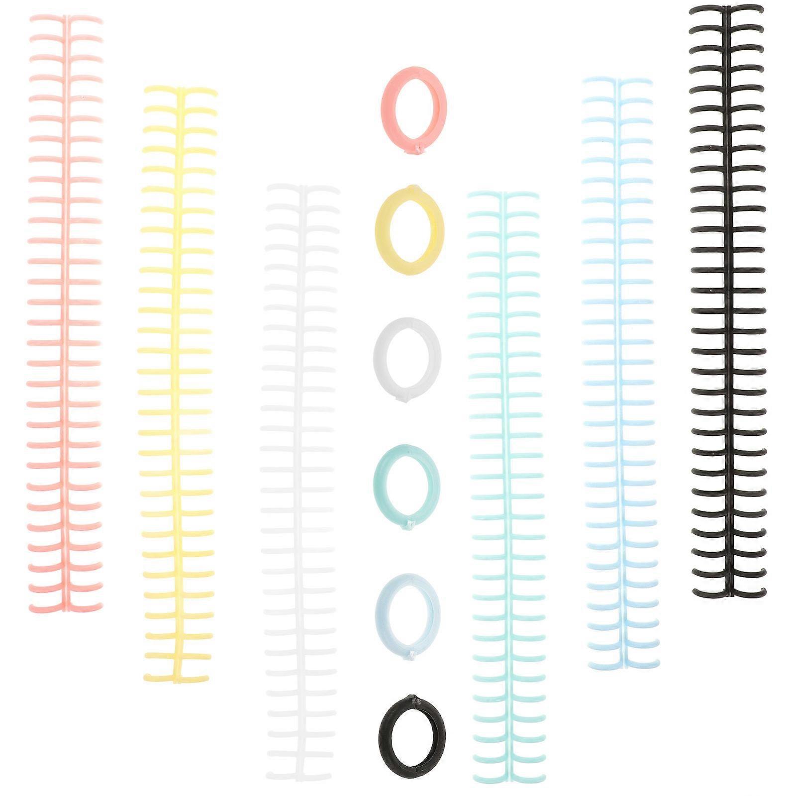 Assorted Color Notebook Binding Coils Plastic Rings for Loose Leaf 6Pcs