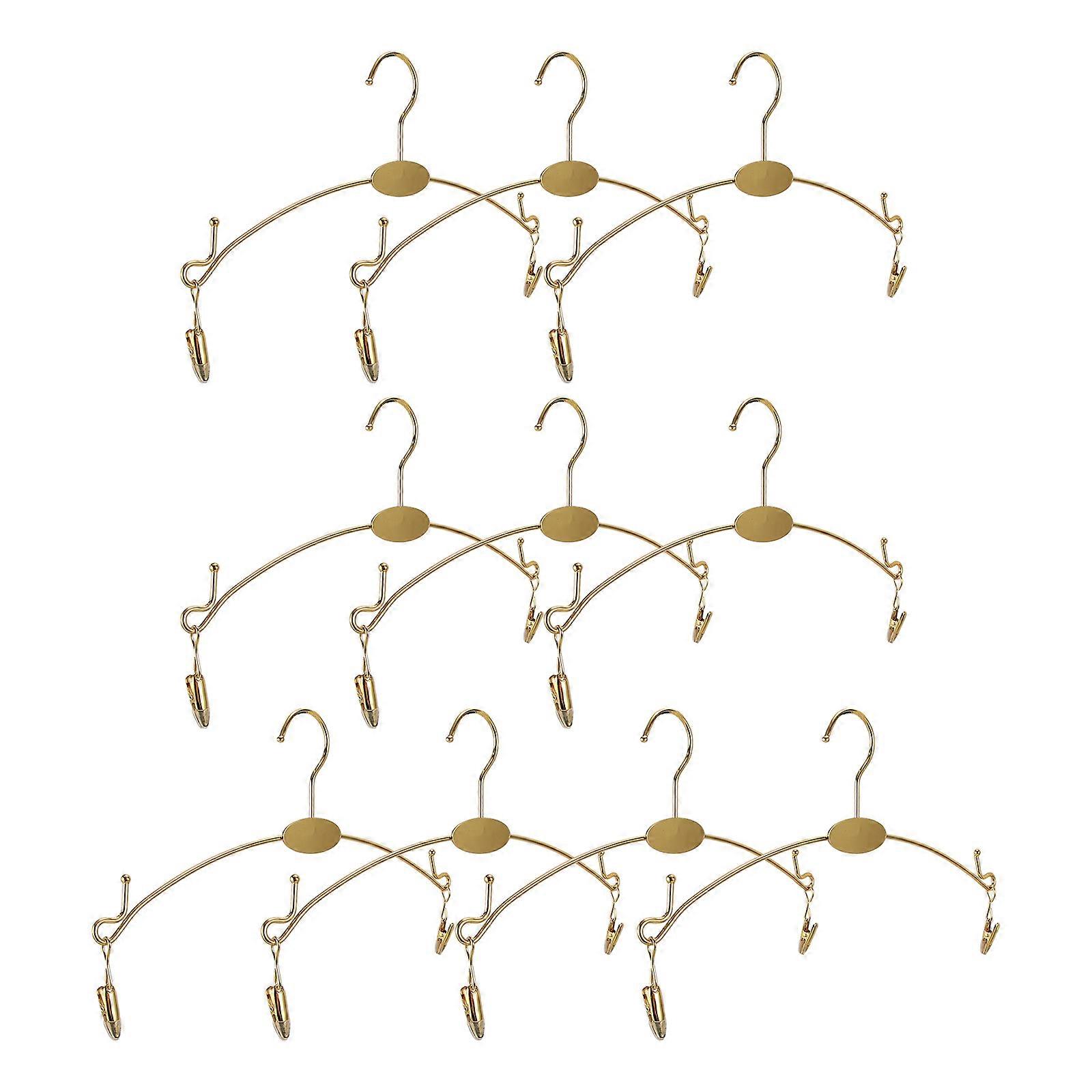 10Pcs Portable Golden Hanger for Bra with Anti-Slip Function