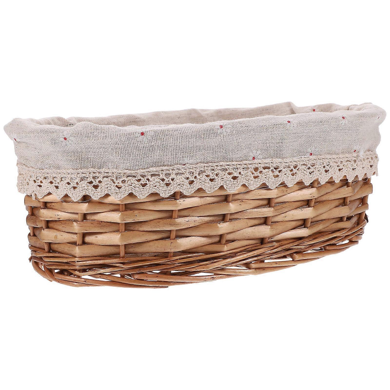 Rattan Bread Basket For Restaurant Use And Serving Bread In Elegant Pastoral Style With Storage Function 1 Set