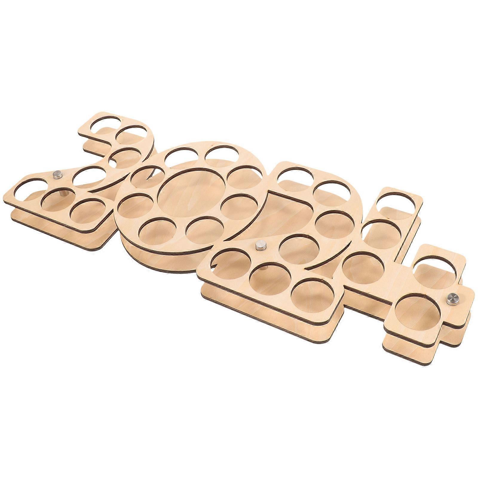 Decorative Wood Golf Ball Case for 4Pcs Display Desktop Use