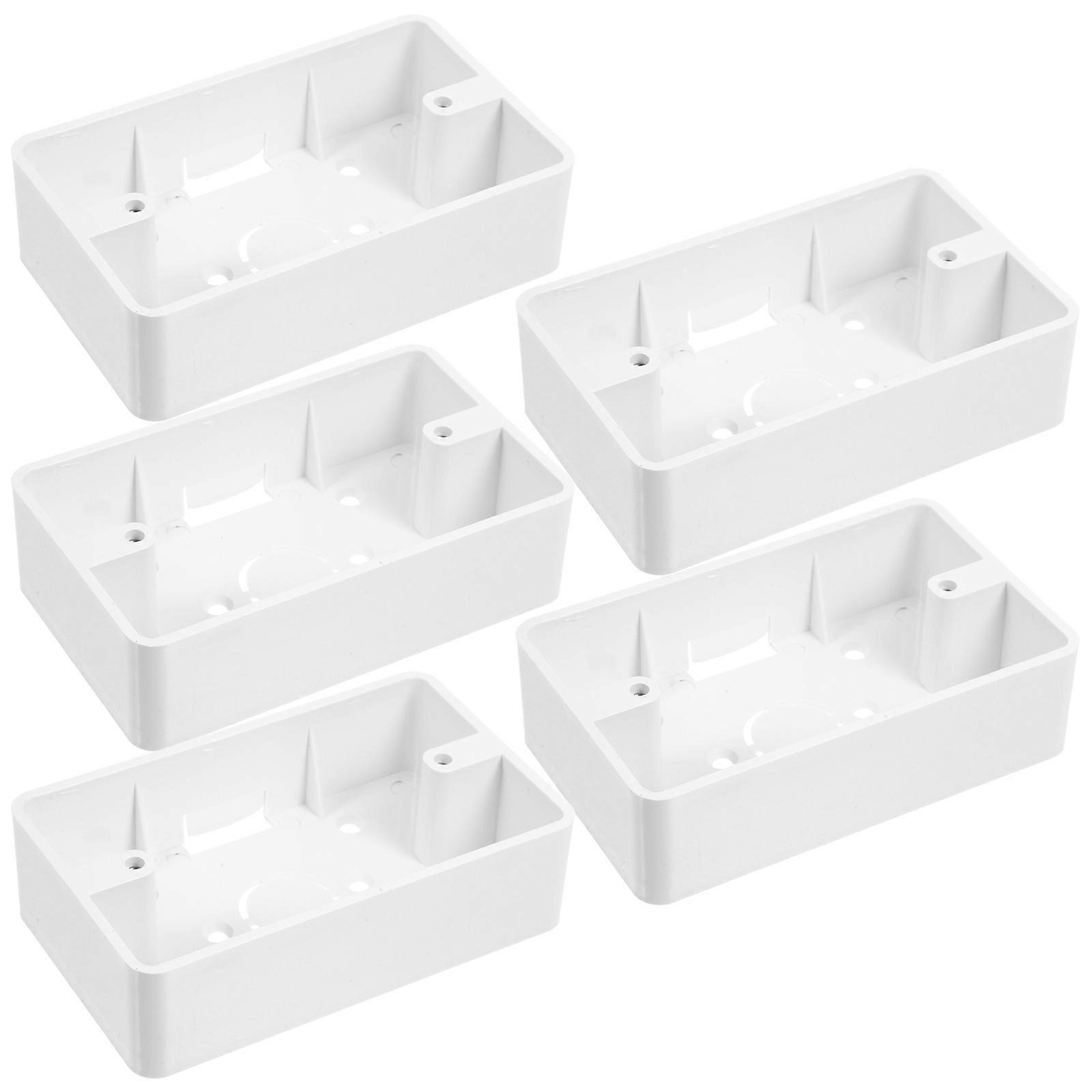 Junction Box Wall Socket Box for Home 5Pcs White ABS Material