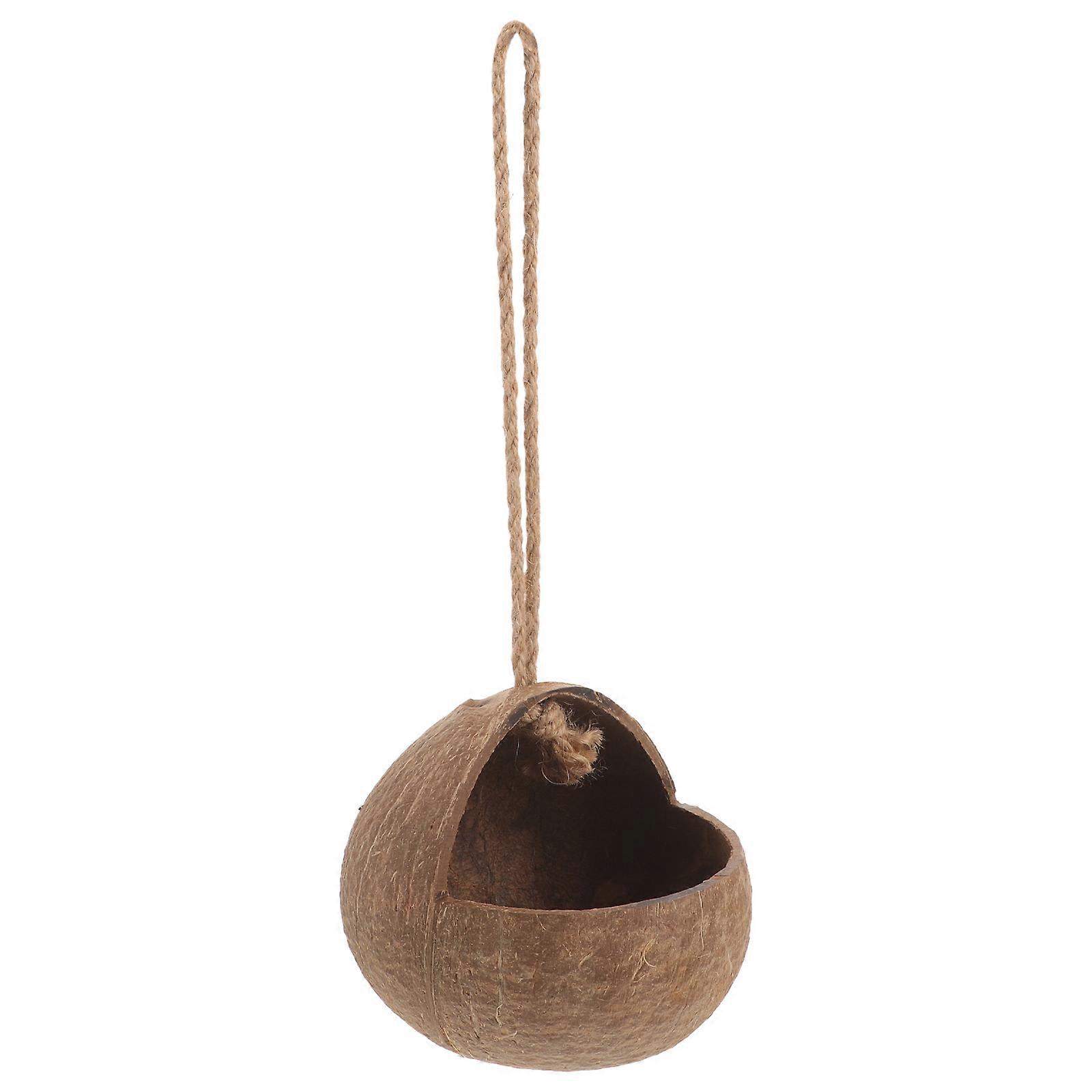Coconuts Shell Bird Nest Hanging Bird House for Parrot 1 Piece