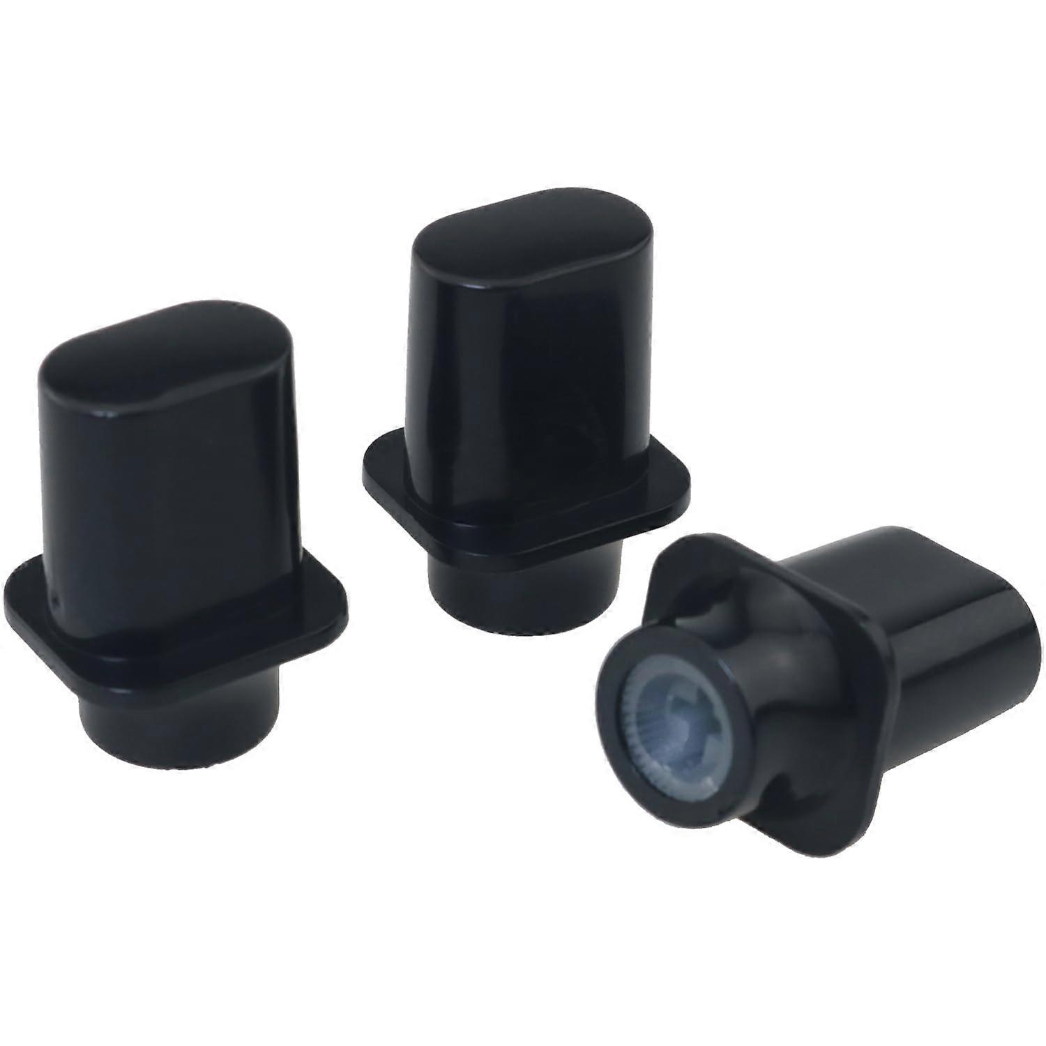 Switch Tip Set 3PCS Black Plastic 3/16 Inch Selector Cap Replacement Precise Fit for Telecaster