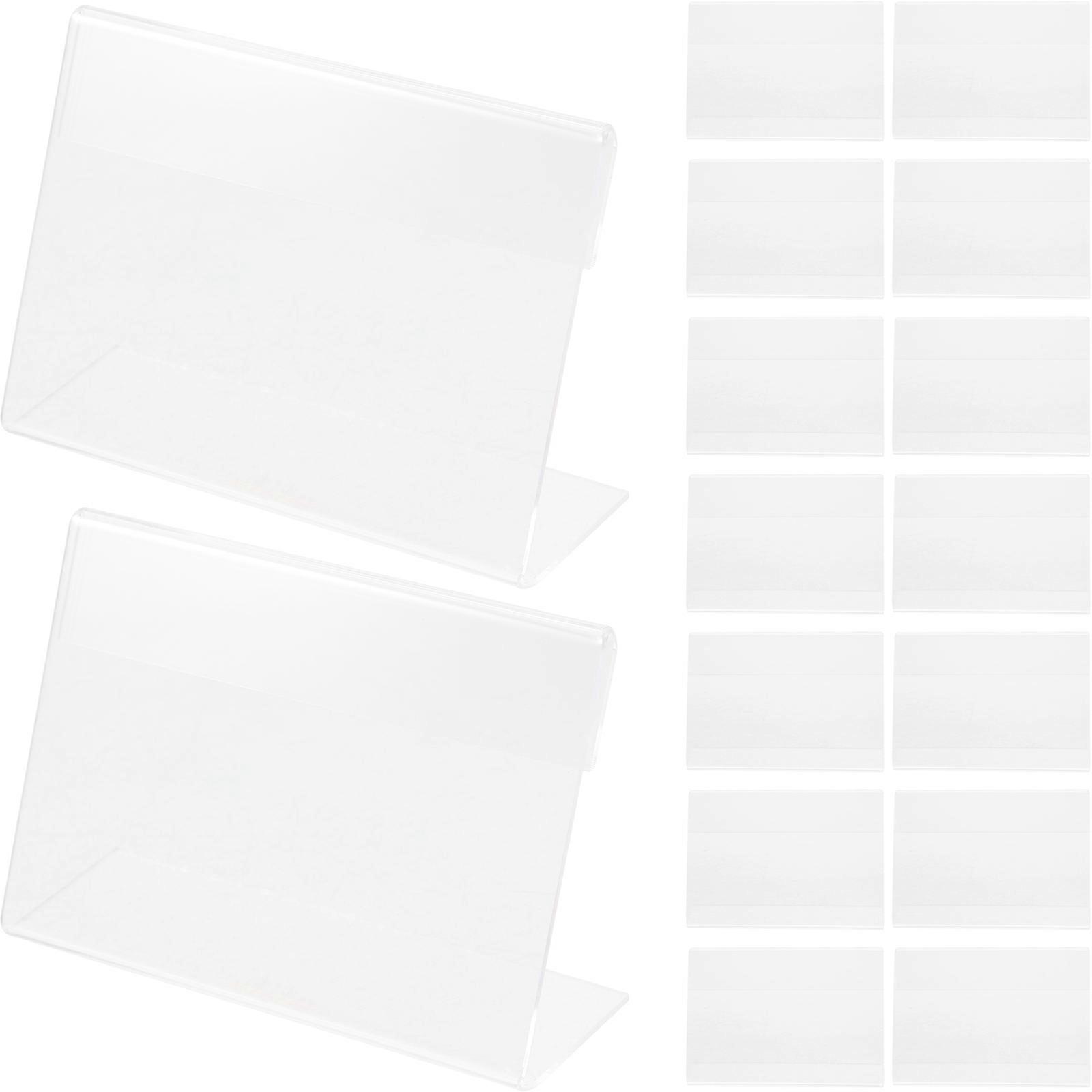 Transparent Acrylic Label Holder for Storage 60Pcs