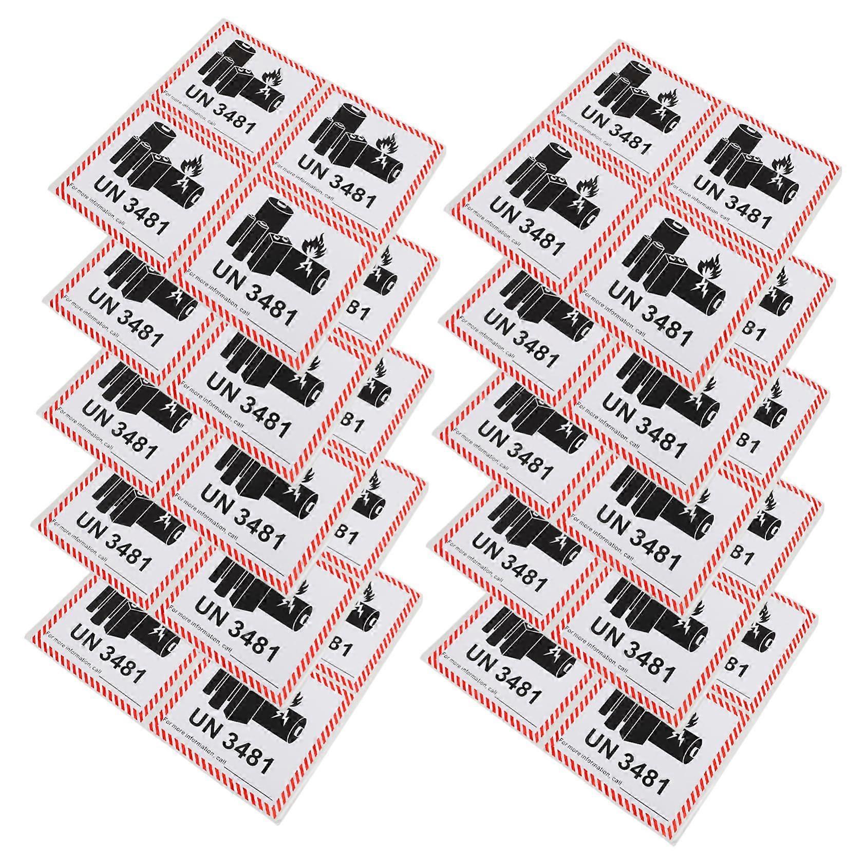 100pcs Lithium Battery Warning Labels with Clear Hazard Indicators and Durable Waterproof Material