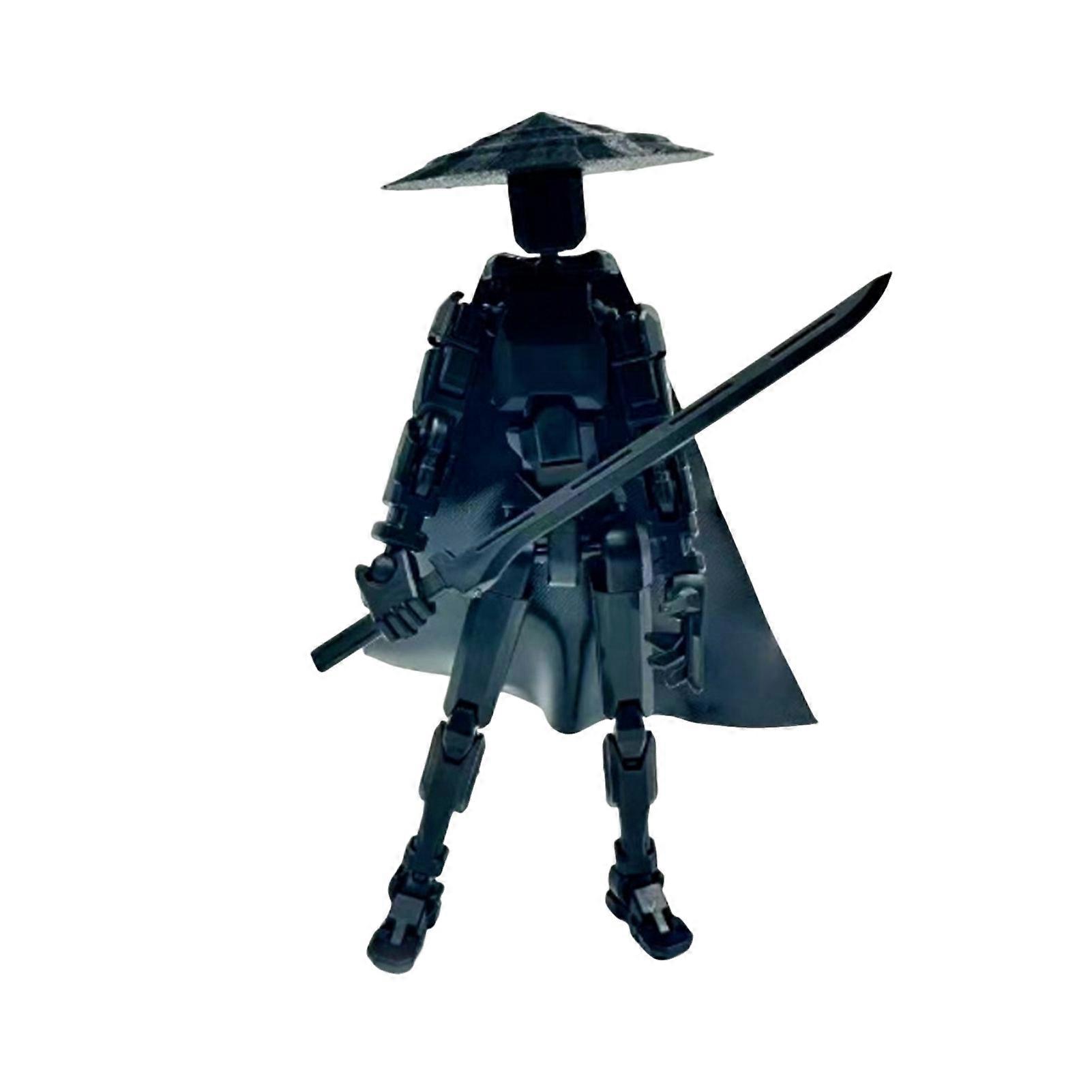 1 Set Warrior Robot Action Figure with Accessories Multi-jointed Movable 3D Printed Robot Model