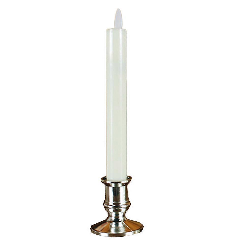 LED Flameless Candle Remote Controlled Timer Function 2Pcs White Taper