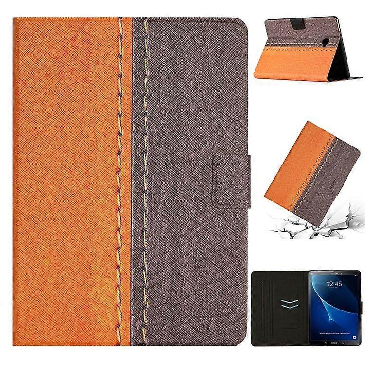 For Samsung Galaxy Tab A 10.1 T580 Stitching Solid Color Smart Leather Tablet Case
