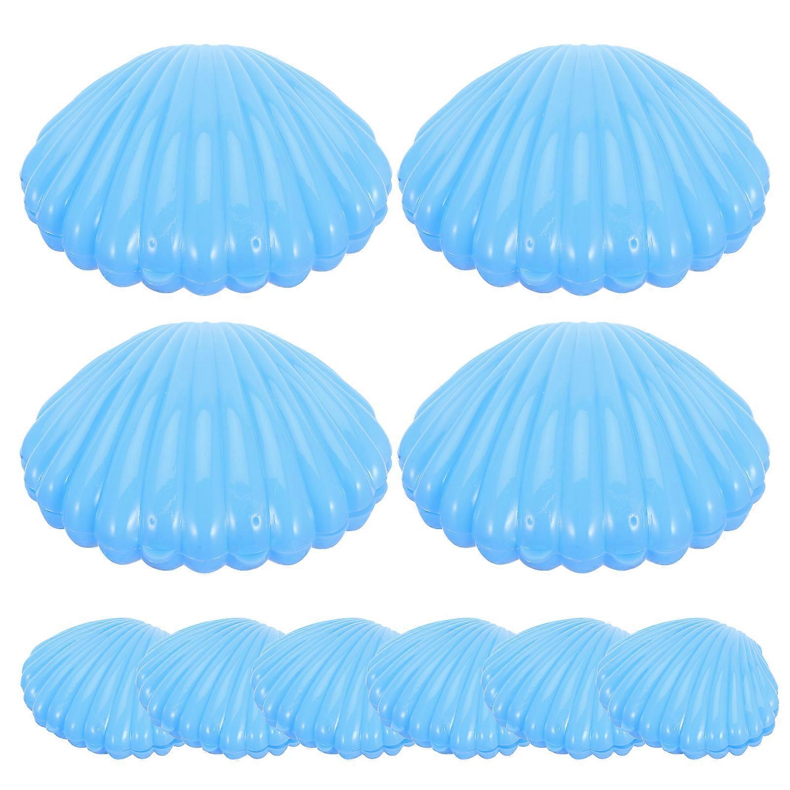 Blue Plastic Shell Shaped Candy Box for Storage Use 30Pcs Party Boxes