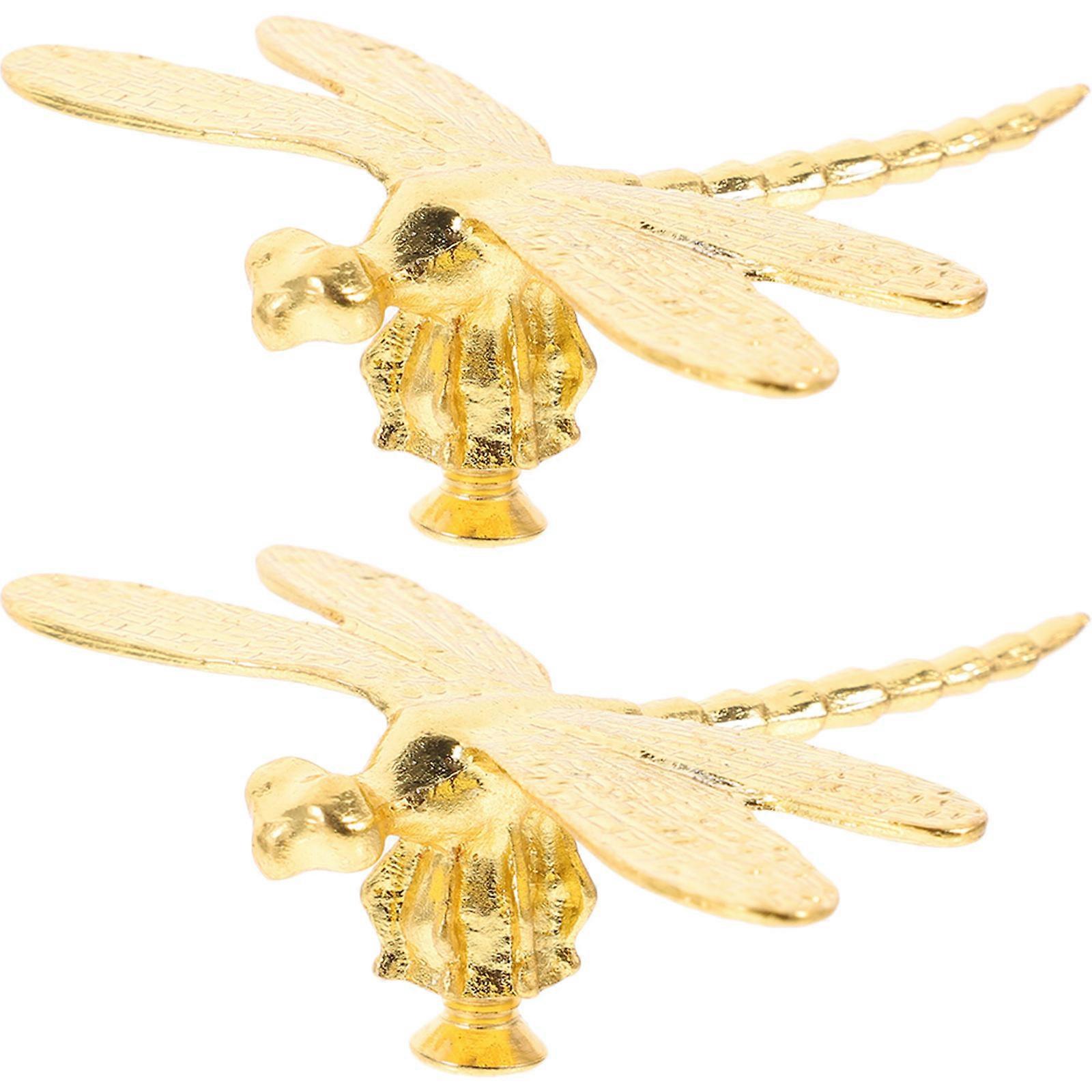 2pcs Dresser Knobs Dragonfly Knobs Cabinet Door Handles Decorative Furniture Pulls