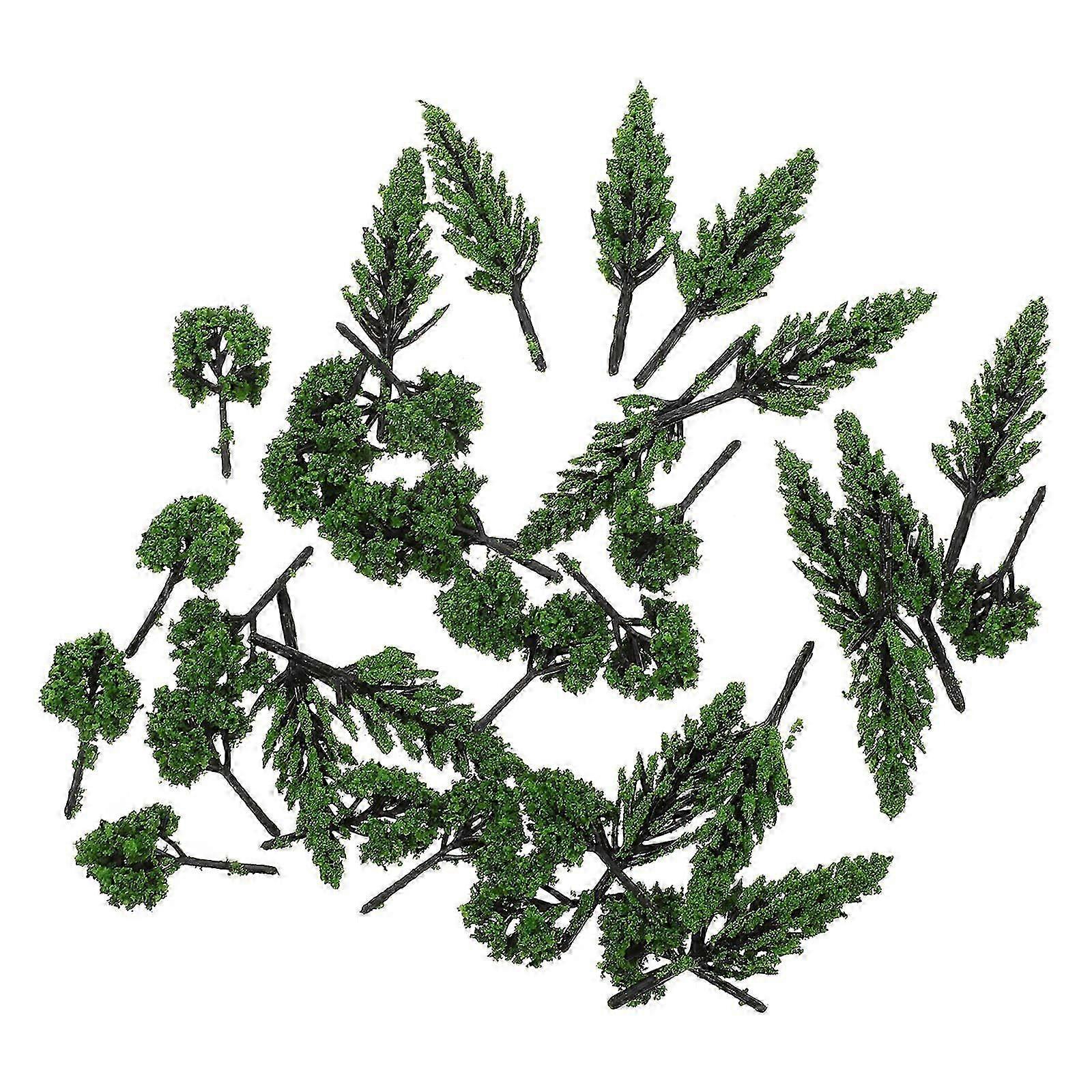 Simulation Tree Ornament Tree Model for Decoration 30Pcs Green Plastic Set