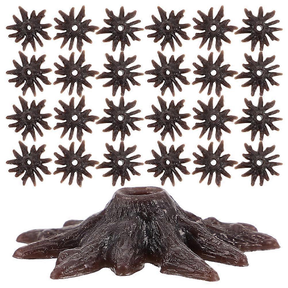 Model Tree Bases Brown Plastic for Tree Holder Models 70Pcs Miniature Display