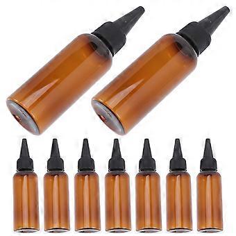 Hair Dye Applicator Bottle for Storage 10Pcs Brown Plastic Oil Bottles