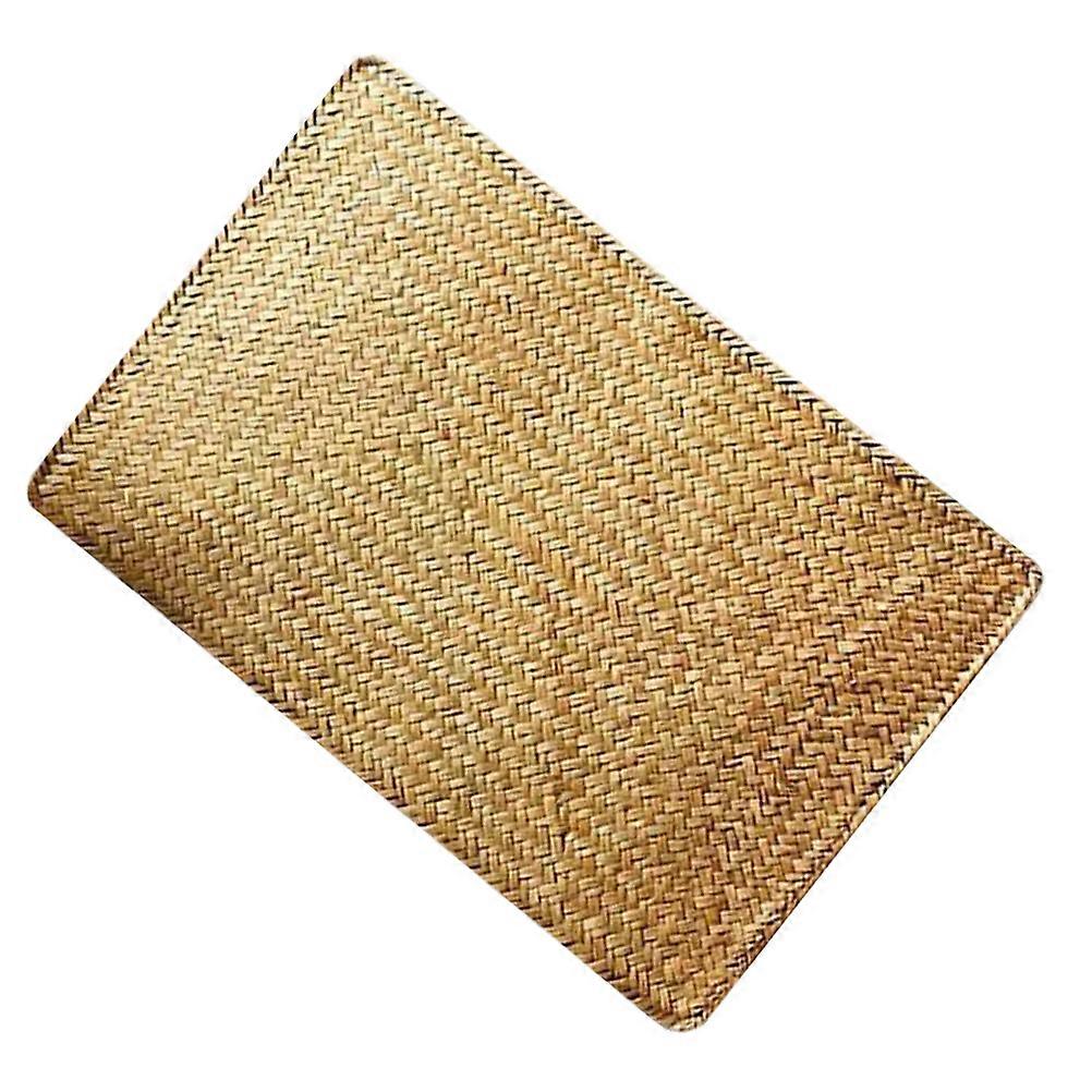 Khaki Woven Placemat for Home Dining Table Use Rectangular Style