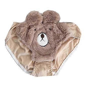Cartoon anime lingerie voor vrouwen, cartoon beer, studentenondergoed, pluche slipjes, winter zachte bikini onderbroek.