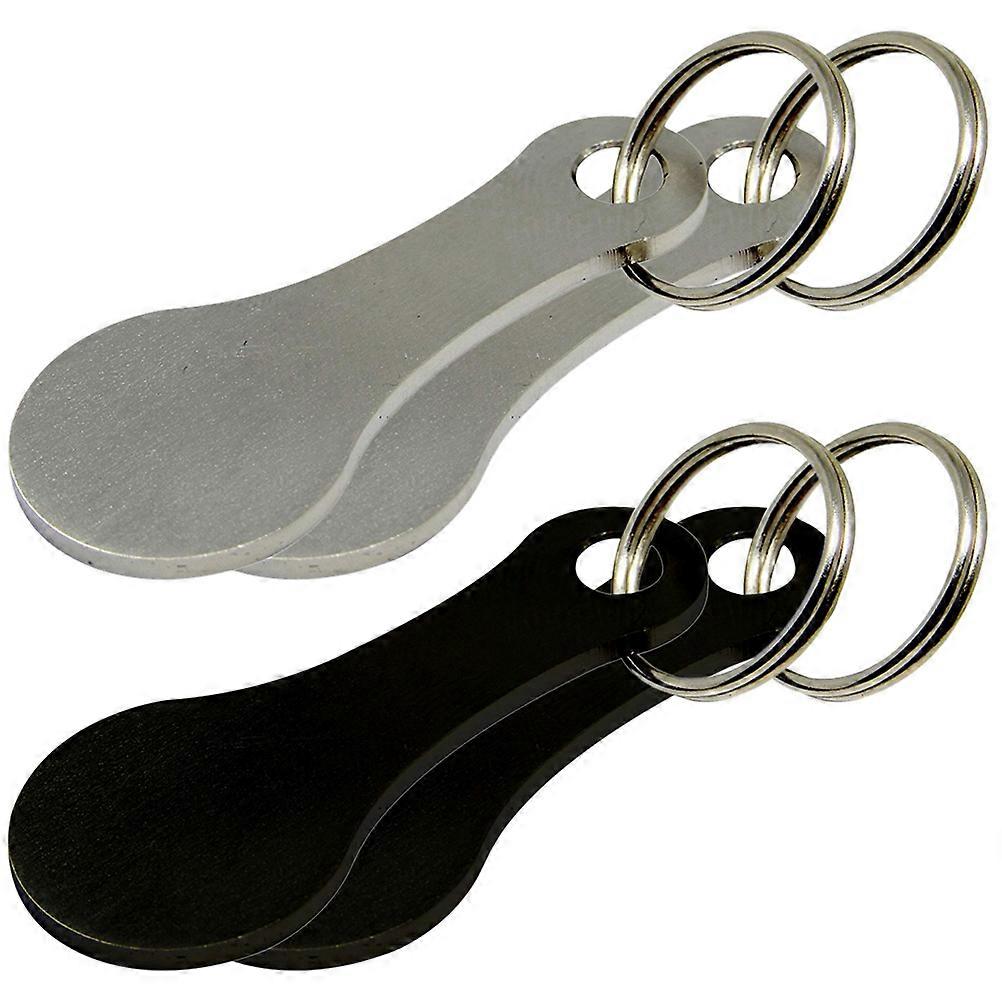 4Pcs handlevogn token nøkkelring vogn token rustfritt stål vogn token