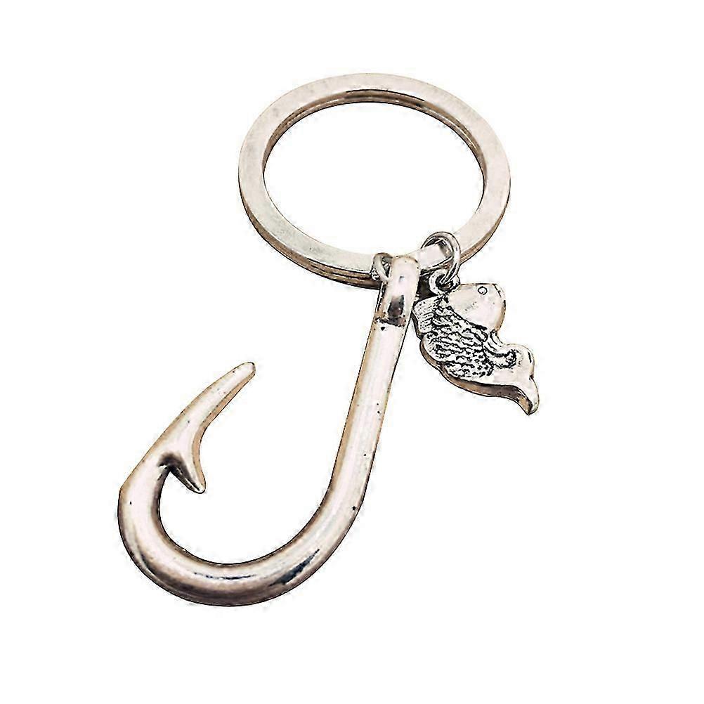 Retro Keychain Fish Hook Keyring Creative Gift Keychains Fish Hook Charm Keychain