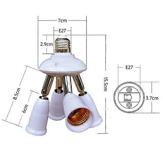 5 in 1 E27 Socket Splitter Adapter Socket Adapter Splitter Socket Adapter Converter Holder For E27 LED Bulbs