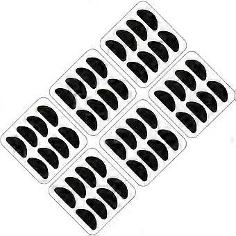 24 pares de almofadas nasais de espuma EVA para óculos, almofadas nasais macias e antiderrapantes de esponja para armações de plástico, cor preta/espessura: 1,5 mm
